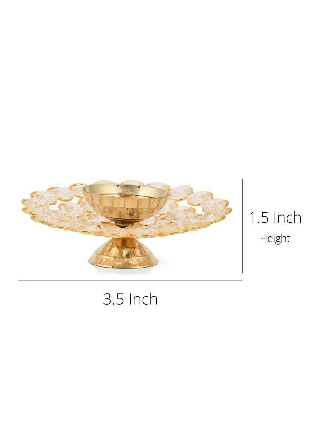 Craftvatika Gold Small Brass Puja Akhand Diya | Swadesiicart