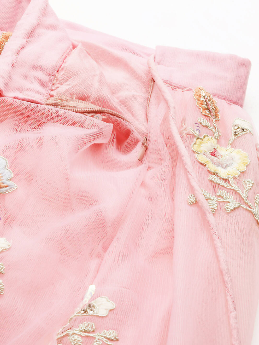 House of Panchhi Rose Tone Shadding Net Sequinse Work Lehenga & Blouse, Dupatta | Swadesiicart