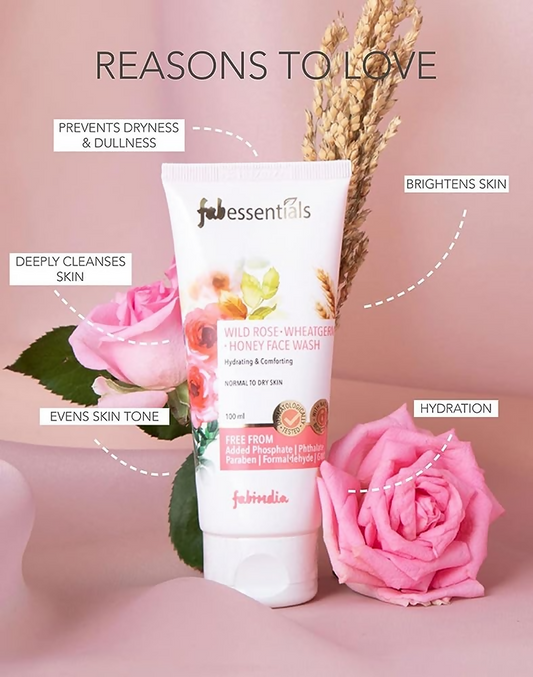 Fabessentials Wild Rose Wheatgerm Honey Face Wash - Swadesiicart