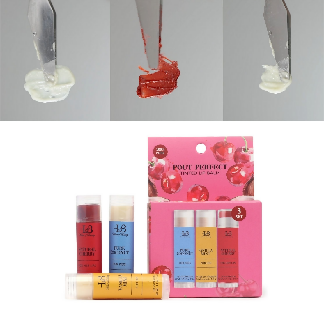 House of Beauty Pout Perfect Tinted Lip Balm Set - Swadesiicart