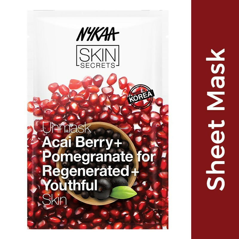 Nykaa Skin Secrets Exotic Indulgence Acai Berry + Pomegranate Sheet Mask For Youthful Skin - Swadesiicart