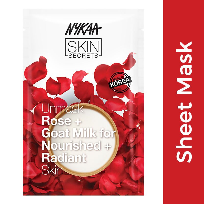 Nykaa Skin Secrets Exotic Indulgence Rose + Goat Milk Sheet Mask For Nourished & Radiant Skin - Swadesiicart
