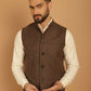 Even Apparels Pure Wool Nehru Jacket - Brown | Swadesiicart