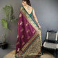 Joban Fashion Maroon Banarasi Soft Silk Peacock Butta Work Saree | Swadesiicart
