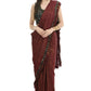 Mominos Fashion All Season Wear Rust And Black Ruffled Ready To Wear Saree | Swadesiicart