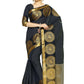 Mimosa Women's Banarasi Tussar Silk Black Saree | Swadesiicart