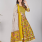 NOZ2TOZ Women's Yellow Anarkali Kurta & Pant With Dupatta Set- (3pcs Set) - Swadesiicart