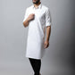Even Apparels White Color Pure Cotton Solid Men's Kurta With Shirt Collar (SLD1203) | Swadesiicart