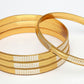 NVR Women's Set of 4 Gold-Polished CZ-Studded Traditional Bangles - Swadesiicart