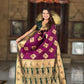 PR Fashion Wine Soft Banarasi Silk With Zari Weaving Meenakari Design Saree | Swadesiicart