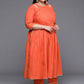 Ahalyaa Women's Traditional wear Kurta Set - Orange | Swadesiicart