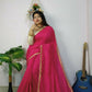 Exclusive Collection Beautiful Khadi Cotton Handloom Saree With Beautiful Zari Border - Pink - Swadesiicart