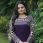 Jyoti Fashion Women's Purple Sequins Zari Embroidered Faux Georgette Anarkali Dress | Swadesiicart