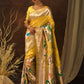 Vishnu Weaves Women's Yellow Paithani Silk Zari Woven Saree with Unstitched Blouse - Swadesiicart