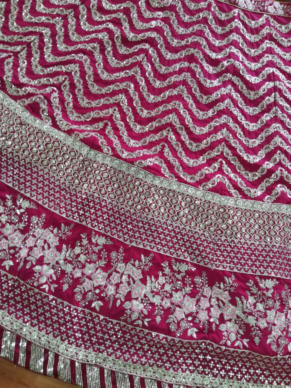 Jyoti Fashion Mesmerizing Red Silk Sequins with Zari Thread & Coding Dori Embroidery work Lehenga Choli with Dupatta | Swadesiicart