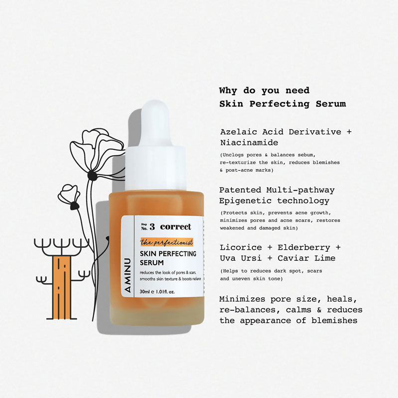 Aminu Skin Perfecting Serum for Acne Scars & Pores Minimizing | Swadesiicart