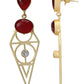 Joban Fashion Women Red Stone Matte Gold Earrings | Swadesiicart