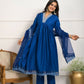 Festive Wear Ethnic Blue Silk wih cotton inner Stitched Suit With Dupatta - Tanisha | Swadesiicart