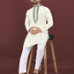 Anaita White Embroidered Silk Straight Kurta