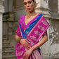 Vishnu Weaves Women's Firozi Kanchi Silk Woven Saree with Blouse - Swadesiicart