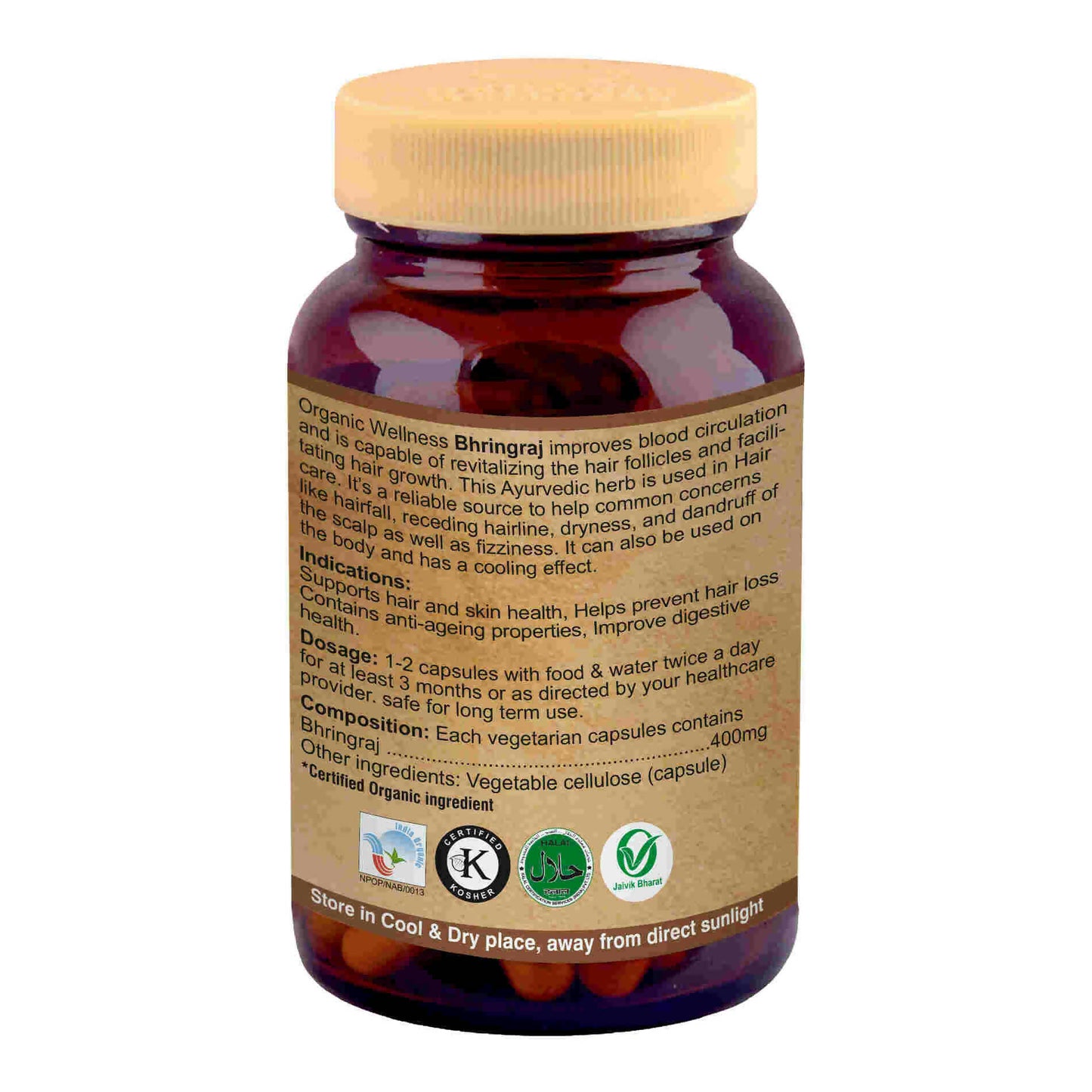Organic Wellness Bhringraj Vegetarian Capsules - Swadesiicart
