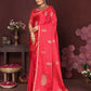 Joban Fashion Redise Pink Floral Motifs Banarasi Silk Sarees | Swadesiicart