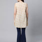 Ahalyaa Women Beige Pure Cotton Floral Printed Tunic | Swadesiicart