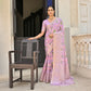 Vishnu Weaves Women's Purple Banarasi Silk Saree with Blouse - Swadesiicart