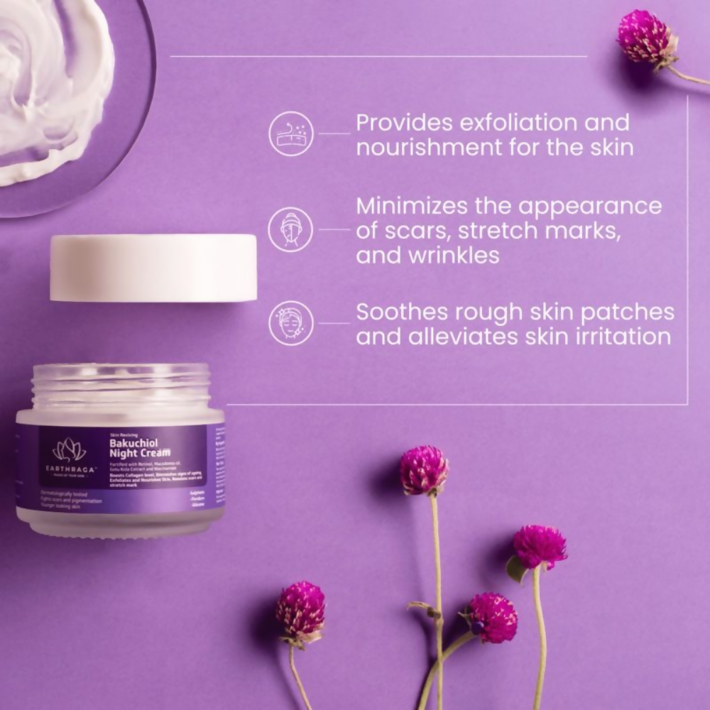 Earthraga Skin Reviving Bakuchiol Night Cream | Swadesiicart