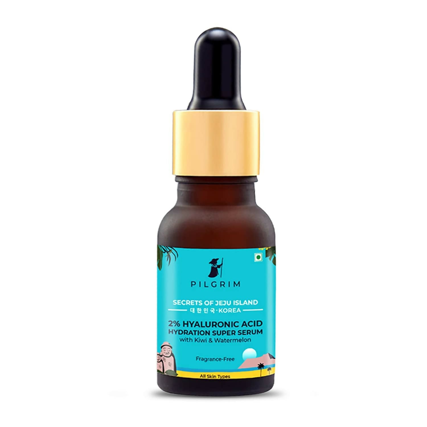 Pilgrim 2% Hyaluronic Acid Hydration Super Serum With Kiwi & Watermelon Extracts For Hydrated Skin - Korean Skin Care - Swadesiicart