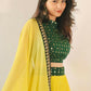 Jyoti Fashion Yellow Three Lair Frill Georgette Lehenga Choli with Dupatta | Swadesiicart