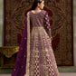 Anaita Purple Embroidered Net Stitched Anarkali Suit