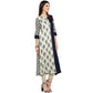 NOZ2TOZ Women's Blue & White Rayon Straight Kurta- (1pc set) - Noz2Toz