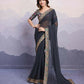 Black Georgette Bandhani Printed,Embroidery Work Saree - Surkhi