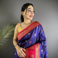 Joban Fashion Navy Blue Banarasi Soft Silk Woven Butti Saree | Swadesiicart
