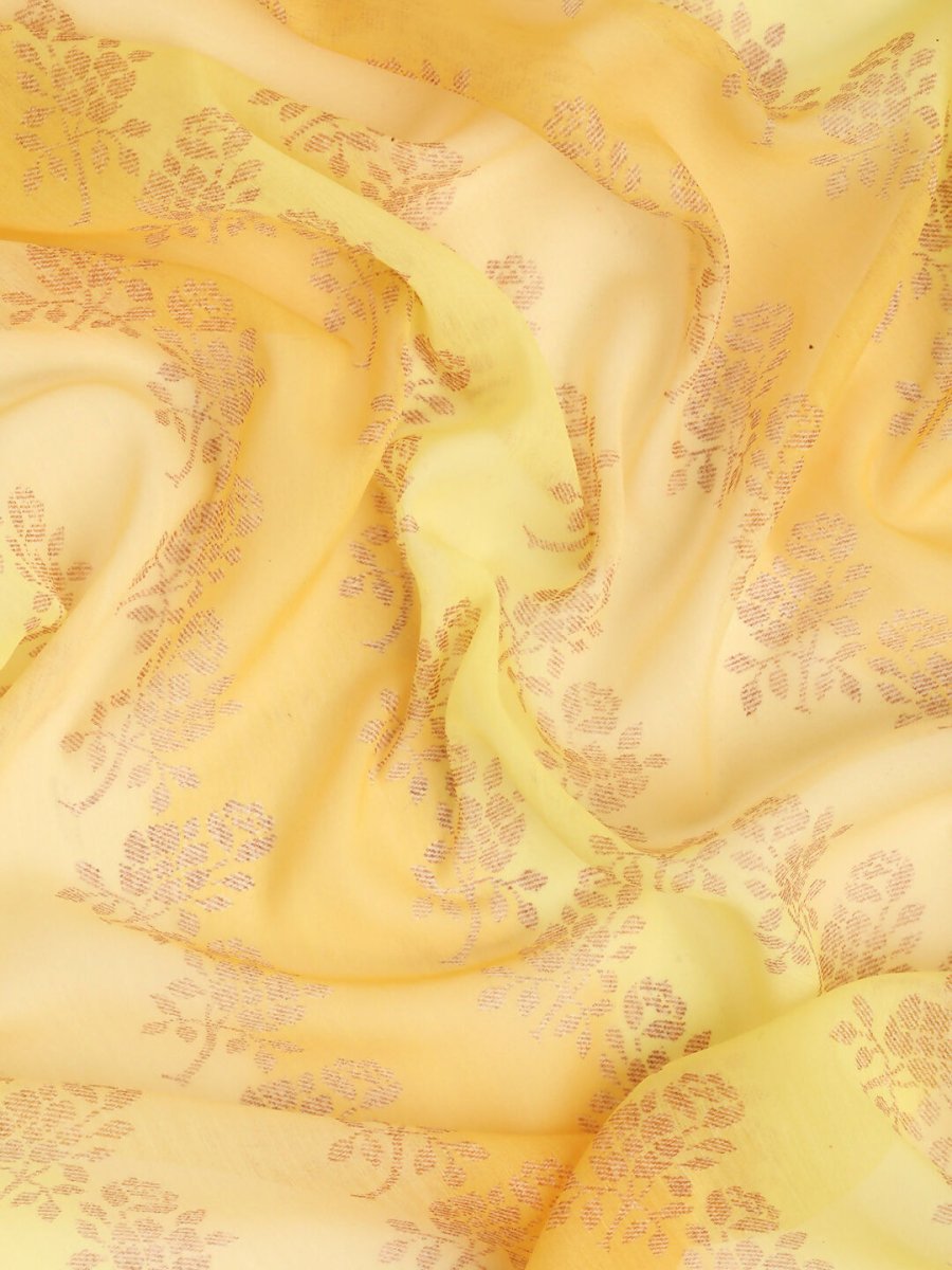 Ahalyaa Women's Traditional Semi Stitch Saree - Yellow | Swadesiicart
