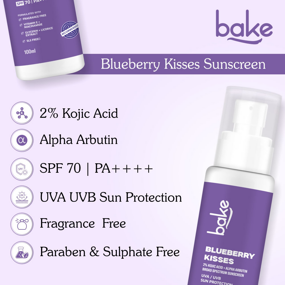 Bake 2% Kojic Acid Sunscreen Spf 70 With Alpha Arbutin & Niacinamide | Swadesiicart