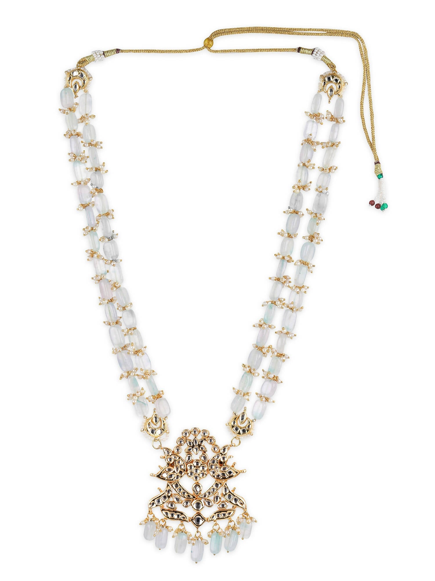 Gold-Toned White Brass Gold-Polished Necklace - Ruby Raang | Swadesiicart