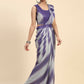 Purple Polyester Solid Ready to Wear Saree with stitched Blouse - Aayan | Swadesiicart