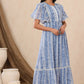Juniper Womens Powderblue Chiffon Printed Tiered Dress | Swadesiicart