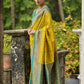 Vishnu Weaves Women's Yellow Banarasi Silk Zari Woven Saree with Blouse - Swadesiicart