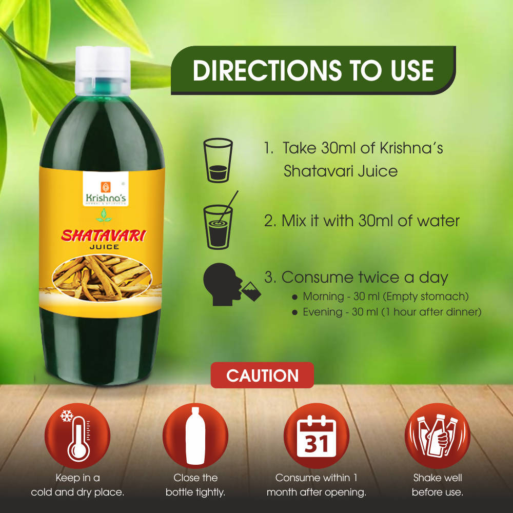 Krishna's Herbal & Ayurveda Shatavari Juice | Swadesiicart