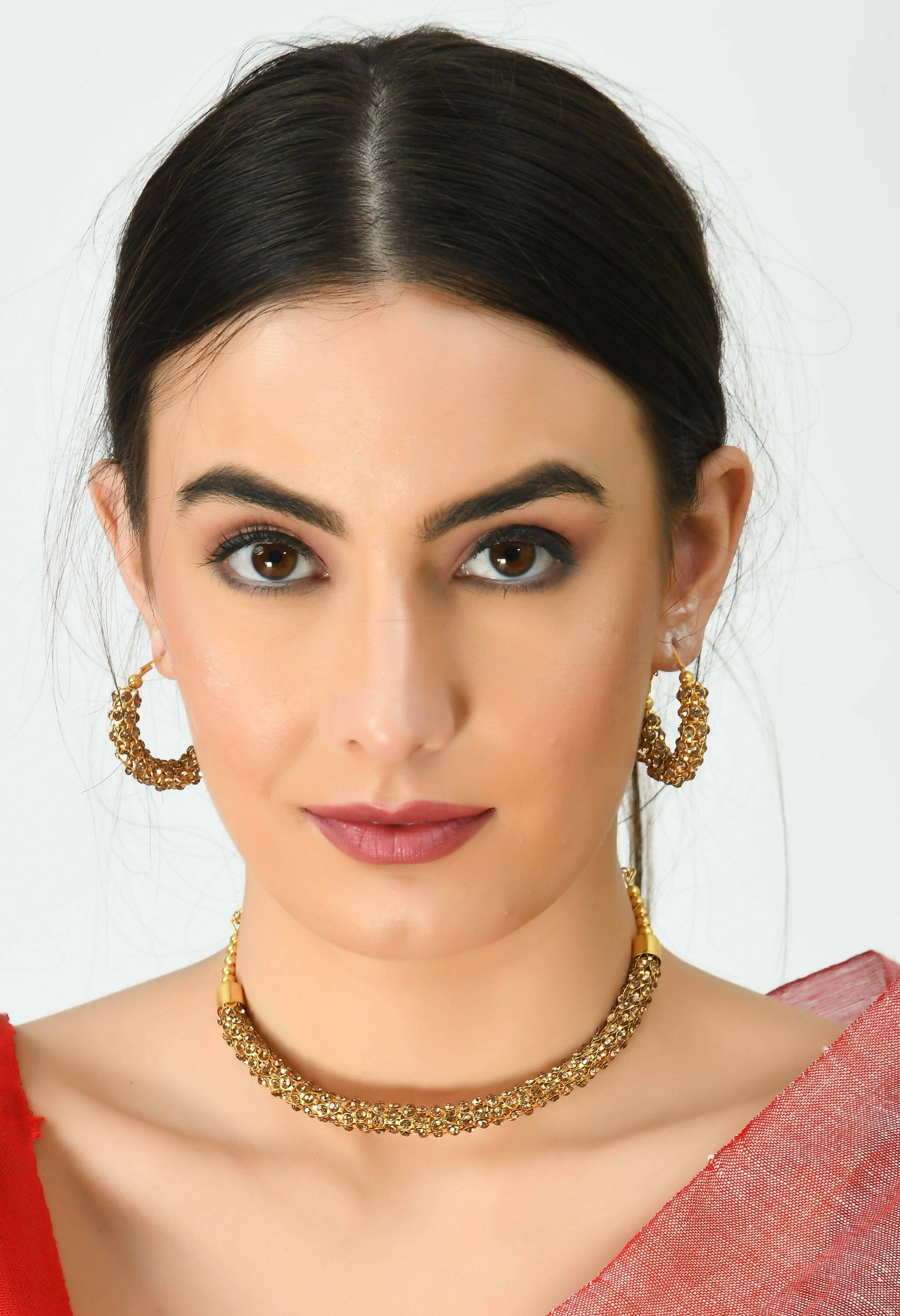 Mominos Fashion Johar Kamal Gold-Polished Brass Finish Hasli Design Choker For Women (Golden) | Swadesiicart