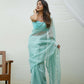 Vamsee Vijaysitara Sky Organza Saree - Swadesiicart