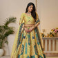 Kesar Fab Yellow Banarasi Silk Embroidered Lehenga | Swadesiicart