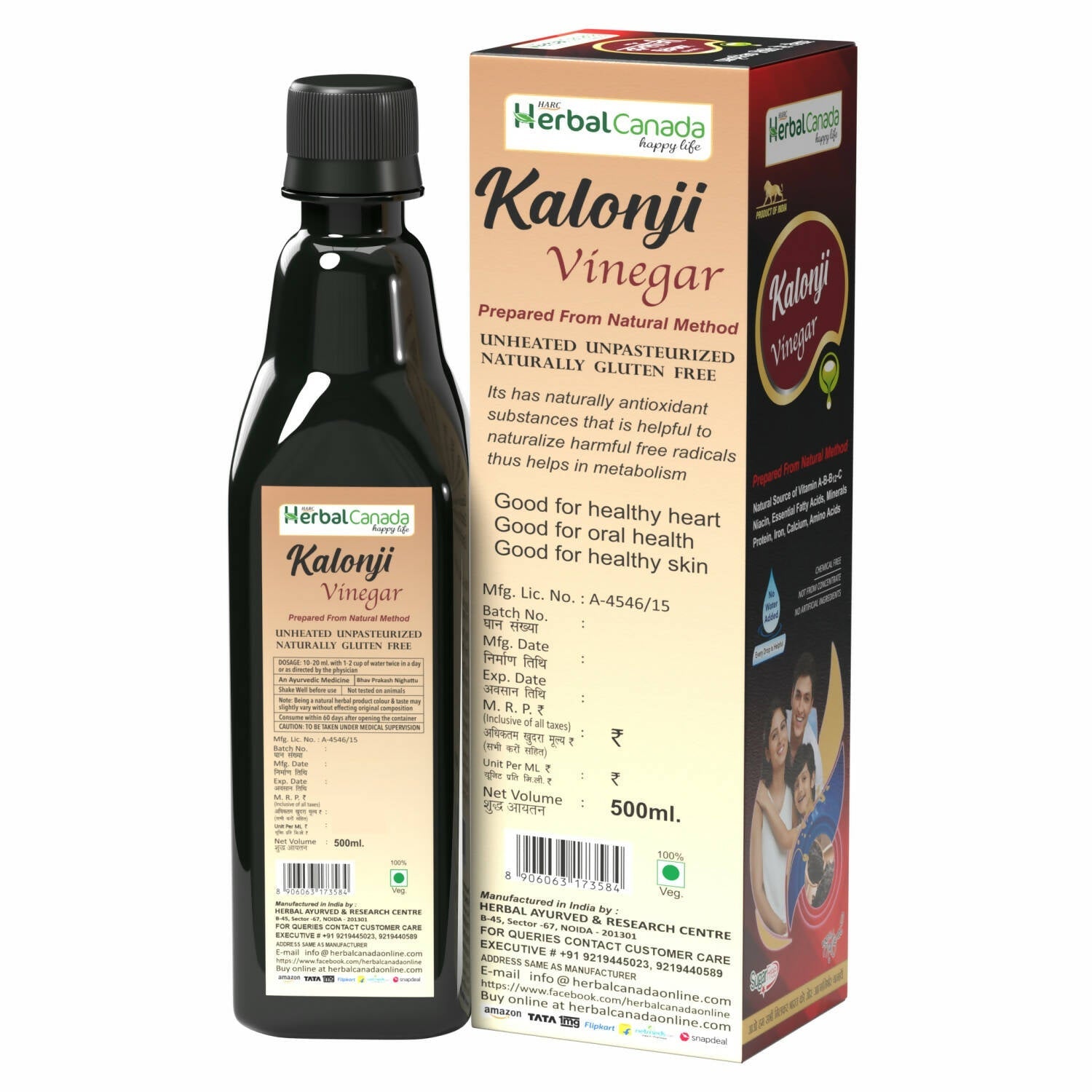 Herbal Canada Kalonji Vinegar - Swadesiicart