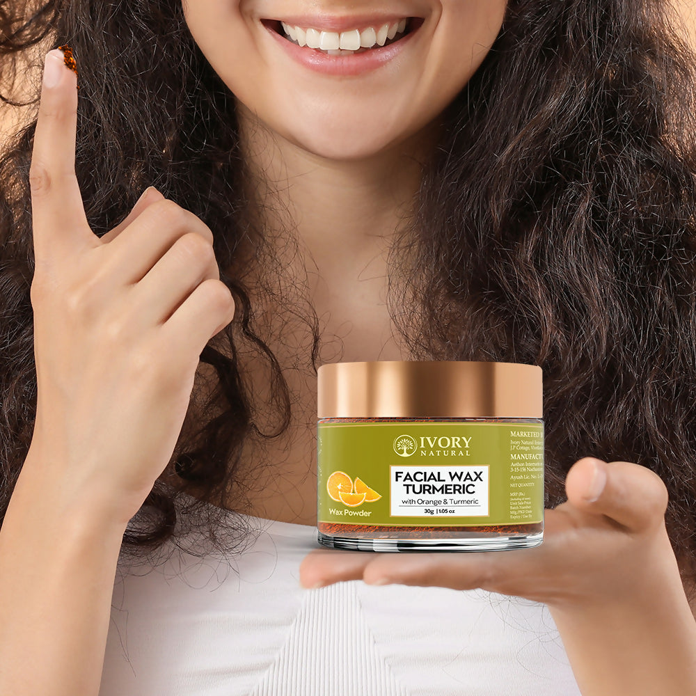 Ivory Natural Facial Wax Powder With Turmeric - Natural Facial Hair Removal Wax For Instant Skin Brightening | Swadesiicart