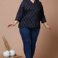 Miravan Women's Plus Size Blue Printed Indigo Kurti - Swadesiicart