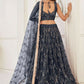 Black Butterfly Soft Net Embroidery With Real Mirror Work Lehenga Choli - Jihu Culture