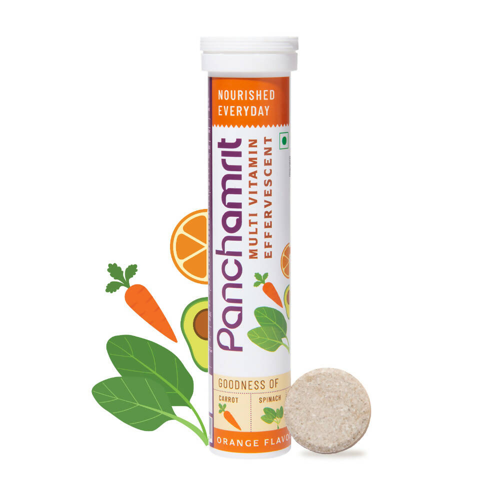 Panchamrit Multi-Vitamin Effervescent Tablets-Orange Flavor | Swadesiicart